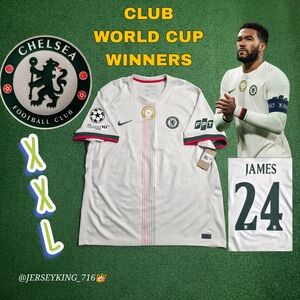 Nike Chelsea FC Reece James #24 2025/2026 Away Jersey CWC, UCL Patches New XXL